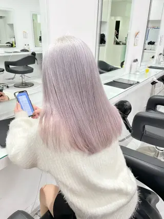 ミディアム カラー 🤍💕ブリーチカラ ーAyaka💕🤍のヘアスタイル