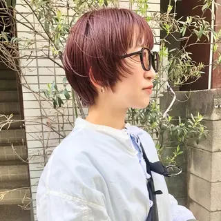 ショート カラー ハイトーン/ブリーチ 似合せカット/パーマのヘアスタイル