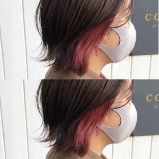 ミディアム カラー 細沼 葵のヘアスタイル