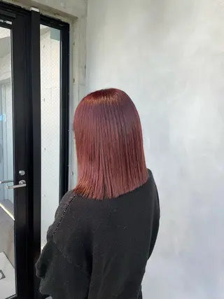 ミディアム カラー 暖色/ハイトーン/ カラー/HBLのヘアスタイル