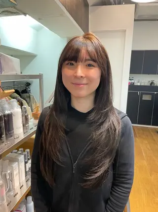 ロング yu-kaハッシュ カット/韓国レイヤーのヘアスタイル