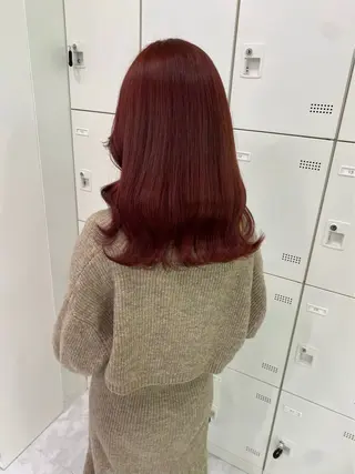 セミロング カラー 大人っぽ♡上品な暖色 ♡ブリーチなし♡のヘアスタイル