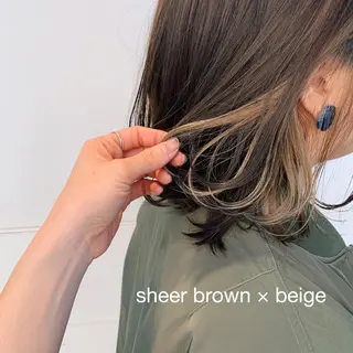 ミディアム カラー RINA🧤 デザインとボブのヘアスタイル