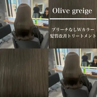 セミロング カラー ヘアアレンジ 🫧ハイトーン🫧 ベージュ🫧徹哉のヘアスタイル