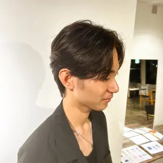 ショート パーマ メンズ become men's hair 名駅店所属・名駅/フェザーパーマ 韓国ヘア/森岡のヘアスタイル