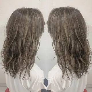 セミロング カラー 縮毛/レイヤー 韓国/橋口のヘアスタイル