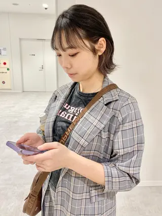 ミディアム カラー ベージュ/アレンジ /横浜/杉本千夏のヘアスタイル