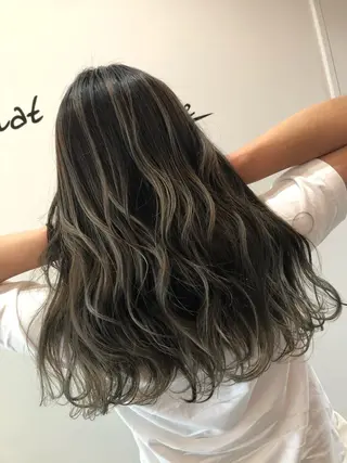 セミロング カラー 河内 元伸のヘアスタイル