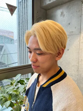 カラー メンズ 傷ませないカラー・ ボブ・リクト💥のヘアスタイル