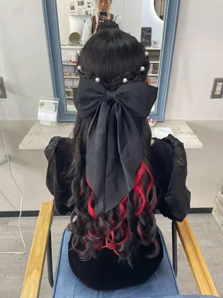 ロング ヘアアレンジ オノ アカネのヘアスタイル