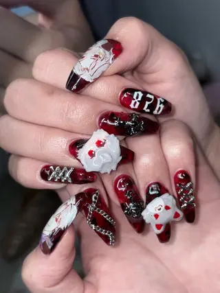 ネイル NES NAIL所属・さゆり￤推しキャラ ￤ロングネイル🩷のネイルデザイン