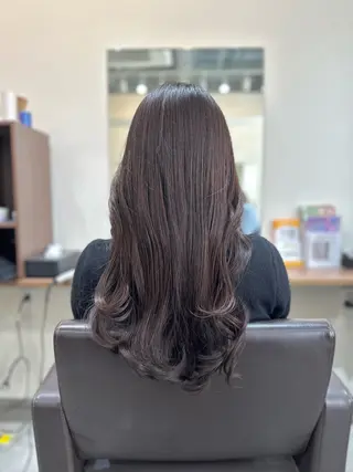 ロング カラー パーマ 小顔カット✨ 透明感カラー✨kyoのヘアスタイル