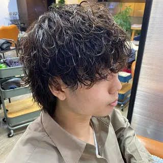 ミディアム 上石神井メンズパーマ 飯田徹のヘアスタイル