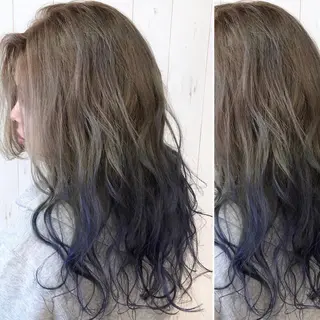 セミロング カラー JuNブリーチに 縮毛矯正するプロのヘアスタイル