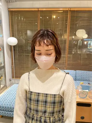 ミディアム パーマ 樋口 花穂のヘアスタイル