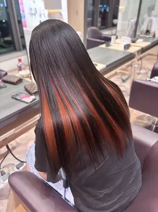 ロング カラー ツヤ髪🎀暖色カラー さとあみのヘアスタイル