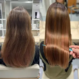 ロング パーマ 髪質改善🍏縮毛矯正 /ブリーチ矯正岡部のヘアスタイル