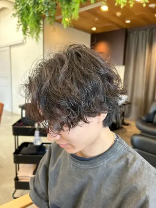 ショート カラー パーマ ヘアアレンジ メンズ 似合わせメンズカット /ニュアンスパーマのヘアスタイル
