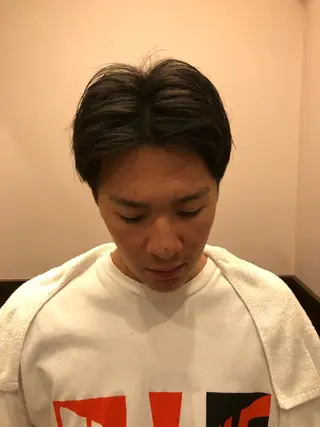 ミディアム メンズ カット指名No1漆原 聡のヘアスタイル