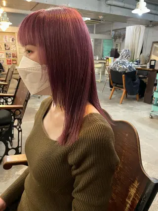 ミディアム カラー 南堀江🌿パーマ Tetsu【テツ】のヘアスタイル