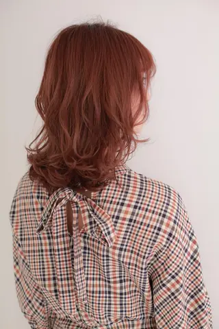 ミディアム カラー パーマ ボブ/透明感カラー 🤍永田真穂のヘアスタイル