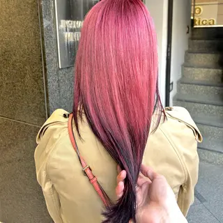 ロング カラー écouter所属・ジェンダーレスカット ハイトーン/カイセイのヘアスタイル