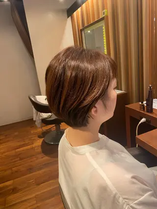 ショート オーガニックカラー/ 髪質改善/ボブのヘアスタイル