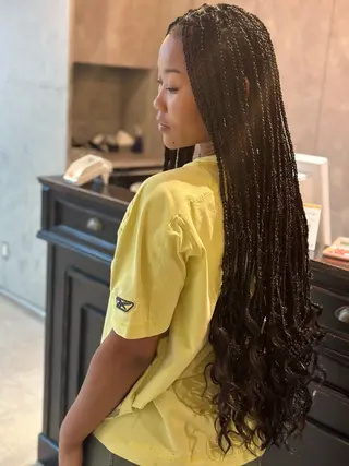 ロング メンズ キッズ BRAIDS💎愛子 大人ハイライト💎のヘアスタイル