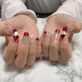 ネイル はな💎ネイル ワンホン、長さ出しのネイルデザイン