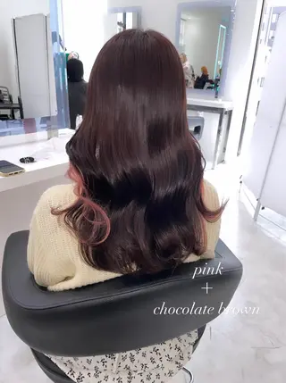 セミロング カラー ヘアアレンジ Ella所属・nana【艶髪】/ レイヤー/縮毛矯正のヘアスタイル