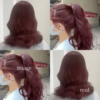 セミロング 盛れる暖色🎀ガーリ ーヘア🎀きっかのヘアスタイル