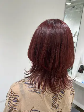 ミディアム カラー 【暖色カラー特化】 中山由梨のヘアスタイル