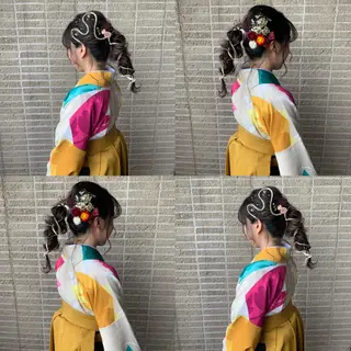 ロング カラー パーマ ヘアアレンジ 加藤 綾華のヘアスタイル