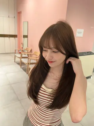 ロング 透明感カラー/似合わ せ前髪/柴田礼空のヘアスタイル