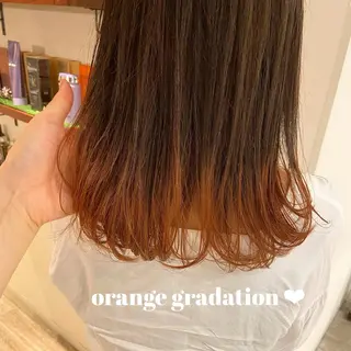 セミロング カラー レイヤーカット⭐️ ブリーチ桑原 日花理のヘアスタイル