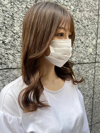 ロング カラー かめい りなのヘアスタイル