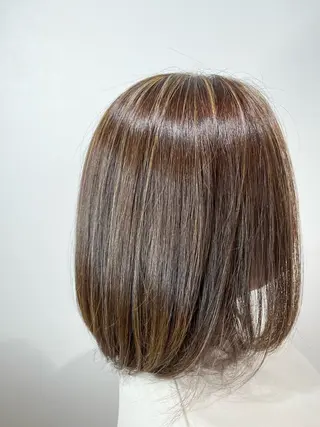 ミディアム ケアブリーチ、パーマ 田中千隼のヘアスタイル
