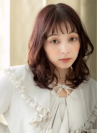 セミロング カラー 艶髪カラー🤍ྀི 強矢　美紗希🩷ྀིのヘアスタイル