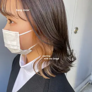 セミロング カラー Qin shaire salon 原宿店所属・レイヤーカット 韓国ヘアayameのヘアスタイル
