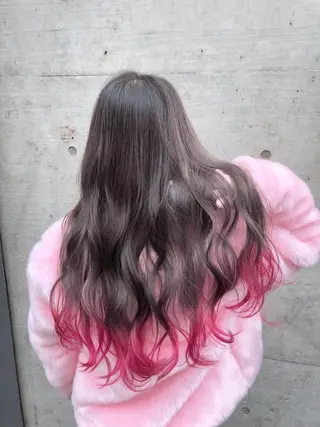 ロング カラー ヘアアレンジ a-o横浜所属・色落ちまでキレイに！ ！女性サロンのヘアスタイル