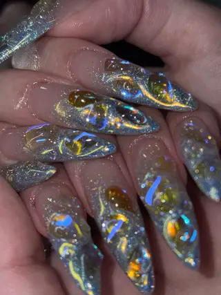 ネイル NES NAIL所属・さゆり￤推しキャラ ￤ロングネイル🩷のネイルデザイン