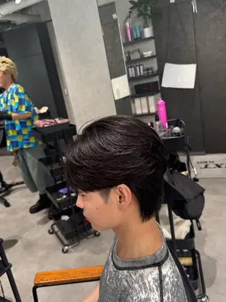 ショート パーマ メンズ 韓国特化🇰🇷愁斗 センターパートパーマのヘアスタイル