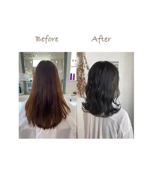 セミロング カラー パーマ 美容室 ソンリエのヘアスタイル