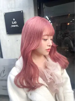 セミロング カラー 透明感カラー ✨ 韓国艶髪💗菅原のヘアスタイル