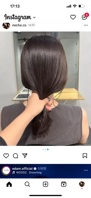 セミロング カラー akane/ボブ /オリーブ/ブラウンのヘアスタイル