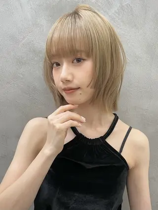 ミディアム カラー 大宮韓国風レイヤー カット吉田こうすけのヘアスタイル