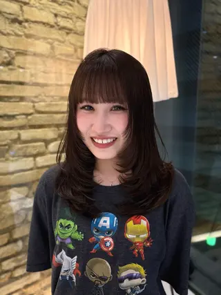 ミディアム hair make BEHIVE ichibancho AVEDA所属・渡邉  日向子 🌙レイヤー・パーマのヘアスタイル