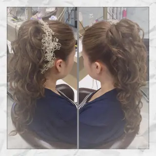 ロング ヘアアレンジ ヘアセット/着付け 𓇼 松本 夏美𓇼のヘアスタイル