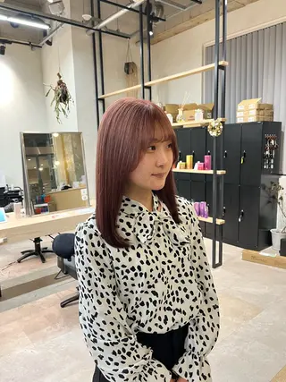 カラー ニュアンスパーマ 曲がる縮毛矯正　爲石のヘアスタイル