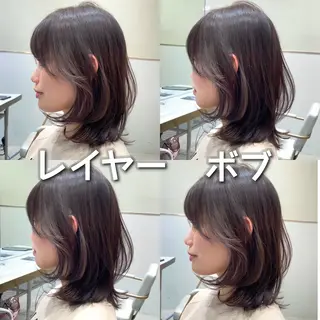 ミディアム カラー パーマ ヘアアレンジ 小野寺瑞希 /最小顔カットのヘアスタイル